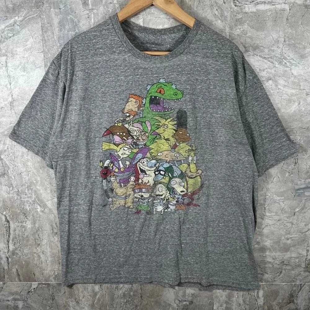 Rugrats XL Gray T-shirt TV Show Cartoon Movie 90's Chuckie Angelica Tommy Susie - Picture 1 of 7